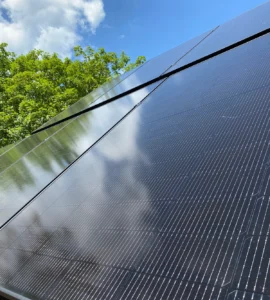 a solar panels on a roof